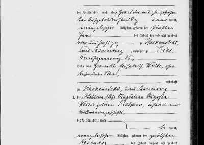 Faksimile einer handschriftlichen Urkunde aus dem Jahr 1894, Vorderseite
